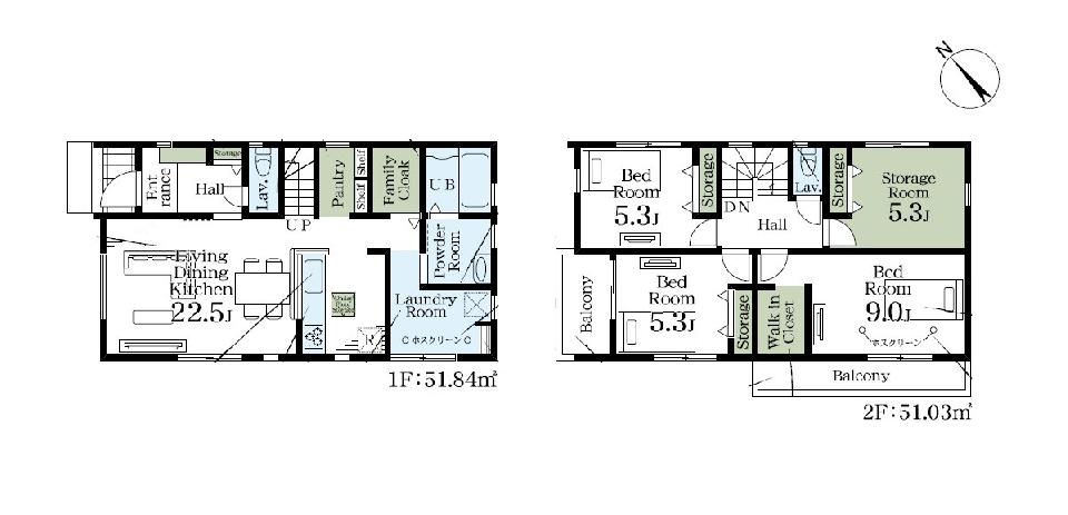 【仲介手数料無料】越谷市下間久里 新築一戸建て の外観画像